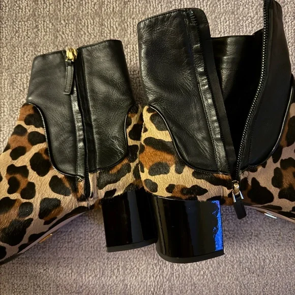 Michael Kors Collection Black and Tan Leopard Boots - Picture 5 of 6